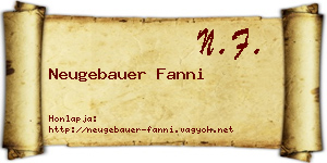 Neugebauer Fanni névjegykártya